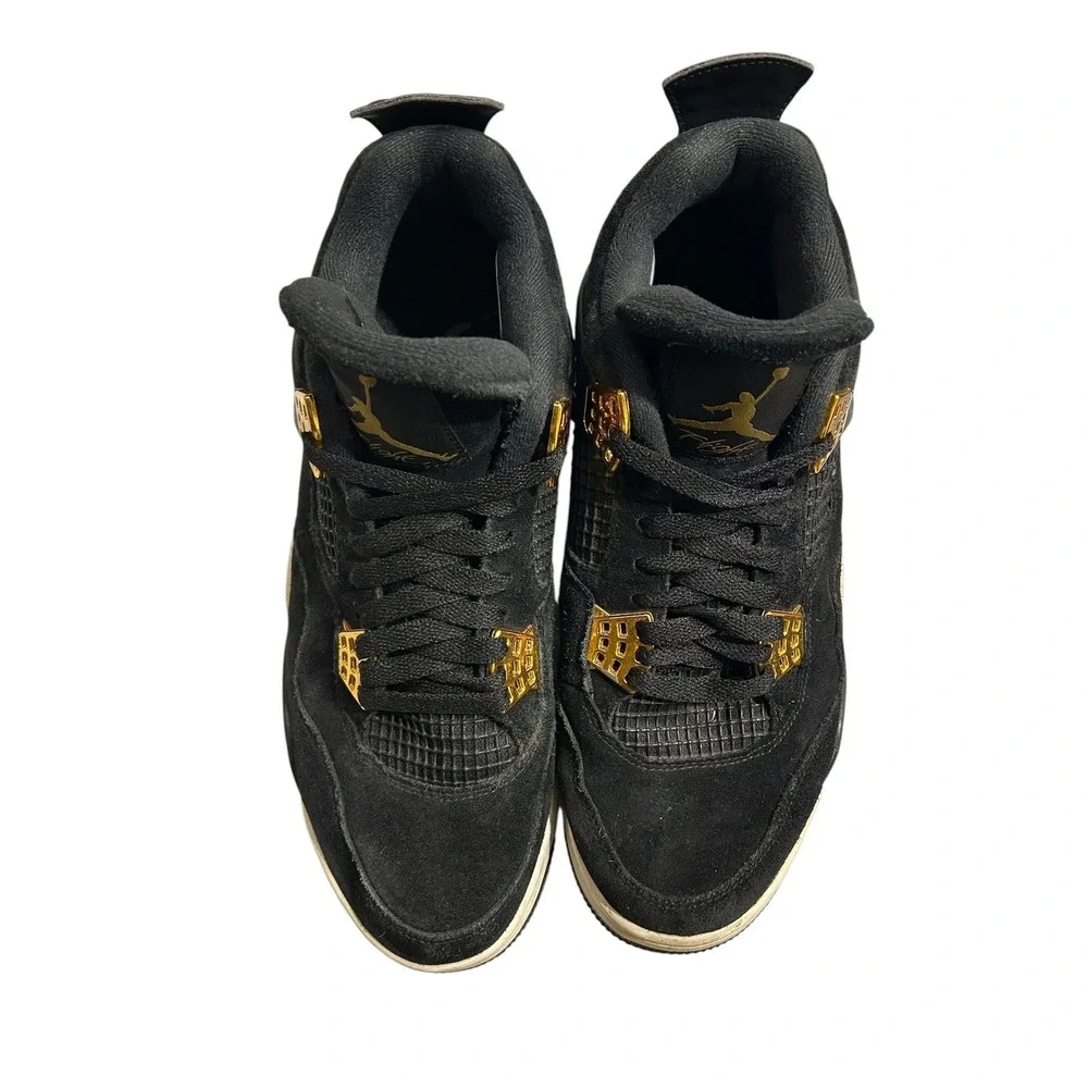 Air Jordan 4 Retro Royalty Black Metallic Gold‎ 308497-032 Mens Size 9.5 grunge